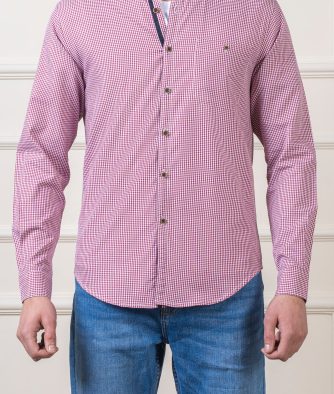 CASUAL SHIRT MAROON CHECK