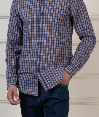 CHECKED CASUAL SHIRT ROYAL BLUE