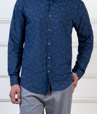 PRINTED CASUAL SHIRT NAVY